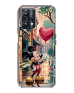Чехол для Realme 9 с картинкой «Микки и шарик-сердце»