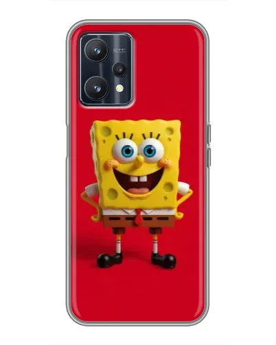 Чехол для Realme 9 с картинкой «Спанч Боб на красном»