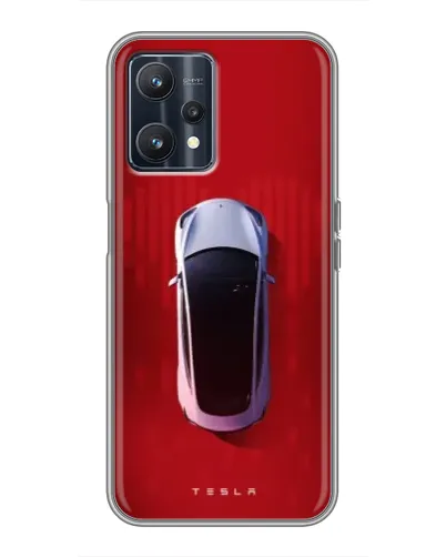Чехол для Realme 9 с картинкой «Tesla Top View»