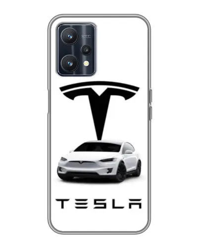 Чехол для Realme 9 с картинкой «Tesla White Style»