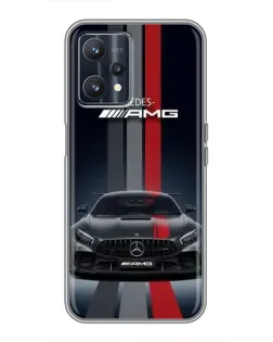 Чехол для Realme 9 с картинкой «Mercedes — белый карбон» Чехол для Realme 9 с картинкой «Mercedes — белый карбон»