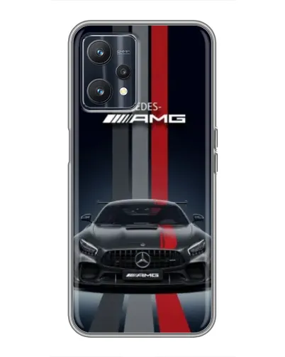 Чехол для Realme 9 с картинкой «Mercedes — белый карбон»