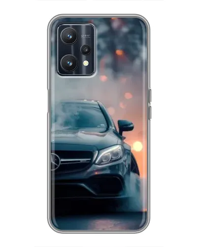 Чехол для Realme 9 с картинкой «Mercedes — ночной город»