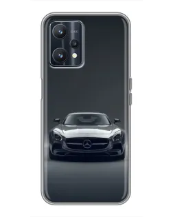 Чехол для Realme 9 с картинкой «Mercedes на черном»