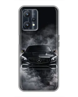 Чехол для Realme 9 с картинкой «Mercedes в дыму»