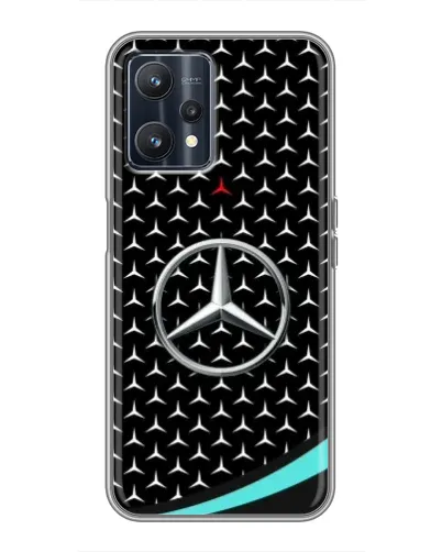 Чехол для Realme 9 с картинкой «Mercedes — бирюзовый акцент»