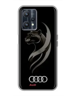 Чехол для Realme 9 с картинкой «Графика — пантера и Audi»