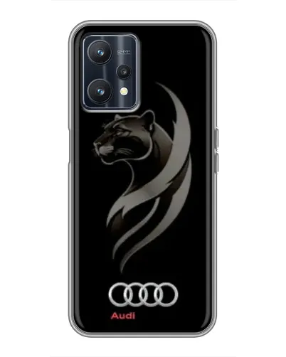 Чехол для Realme 9 с картинкой «Графика — пантера и Audi»