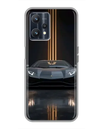 Чехол для Realme 9 с картинкой «Lamborghini золотые линии»