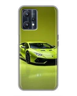 Чехол для Realme 9 с картинкой «Салатовый Lamborghini Huracan»