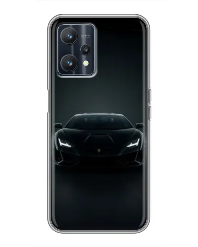 Чехол для Realme 9 с картинкой «Черный Lamborghini Aventador»
