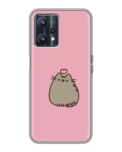 Чехол для Realme 9 с картинкой «Pusheen сердце»