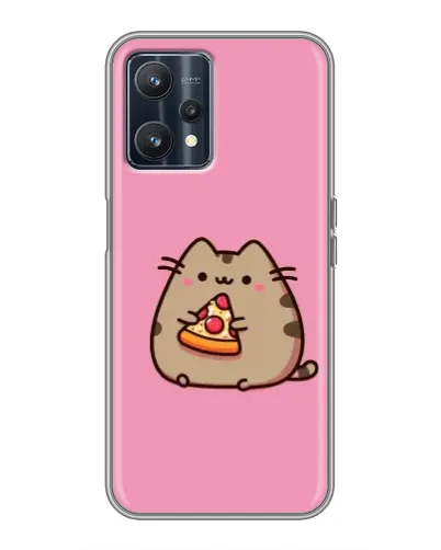 Чехол для Realme 9 с картинкой «Пушин с пиццей»