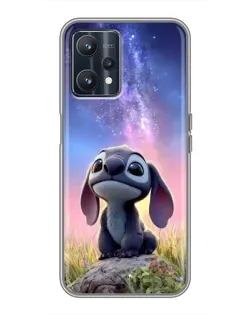 Чехол для Realme 9 с картинкой «Стич на рассвете»