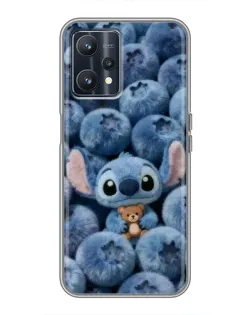 Чехол для Realme 9 с картинкой «Стич и голубика»
