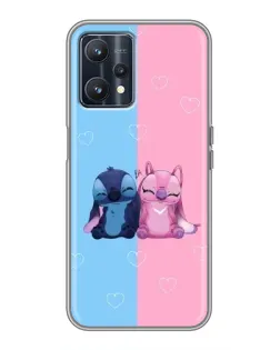 Чехол для Realme 9 с картинкой «Stitch и Angel Love»