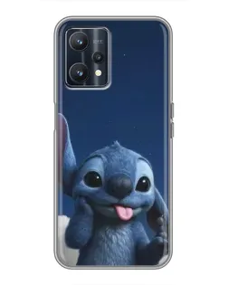 Чехол для Realme 9 с картинкой «Стич в облаках»