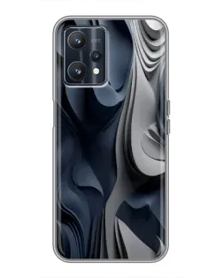 Чохол для Realme 9 з картинкою «Об'ємні сині складки»