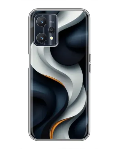 Чохол для Realme 9 з картинкою «Об'ємні чорно-білі стрічки»