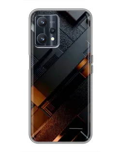 Чохол для Realme 9 з картинкою «Чорні геометричні блоки»