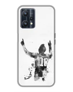 Чехол для Realme 9 с картинкой «Черно-белый силуэт Месси» Чехол для Realme 9 с картинкой «Черно-белый силуэт Месси»