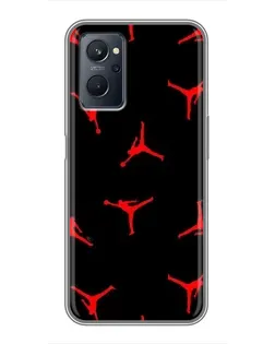 Чохол для Realme 9i з картинкою «Jordan Red Pattern»