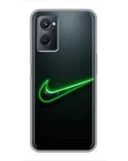 Чохол для Realme 9i з картинкою «Неоновий контур Nike»