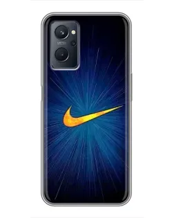 Чехол для Realme 9i с картинкой «Синий пульс Nike»