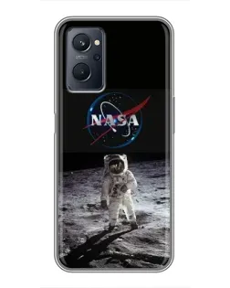 Чохол для Realme 9i з картинкою «Астронавт на Місяці»