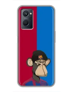 Чохол для Realme 9i з картинкою «Bored Ape — фанат Барси»