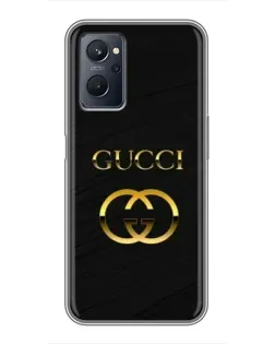 Чохол для Realme 9i з картинкою «Золотий логотип Gucci»