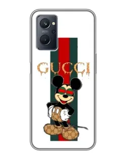 Чохол для Realme 9i з картинкою «Міккі Маус Gucci — смуги»