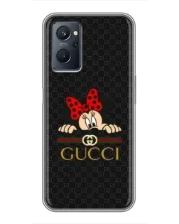 Чохол для Realme 9i з картинкою «Мінні Маус Gucci — чорний»