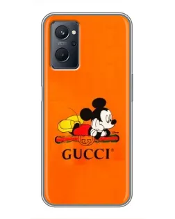 Чехол для Realme 9i с картинкой «Микки Маус Gucci — оранж»