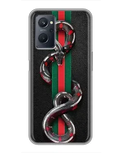 Чехол для Realme 9i с картинкой «Gucci — змея на полосе»