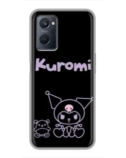 Чохол для Realme 9i з картинкою «Kuromi — чорний мінімалізм»
