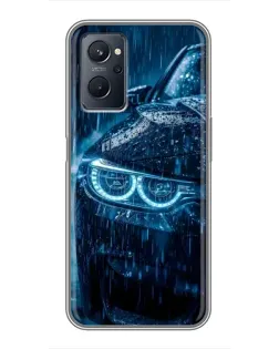 Чехол для Realme 9i с картинкой «BMW под дождем»