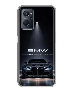 Чехол для Realme 9i с картинкой «BMW сквозь ночной город»