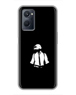 Чохол для Realme 9i з картинкою «PUBG — білий шолом»