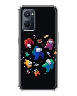 Чехол для Realme 9i с картинкой «Among Us космос»