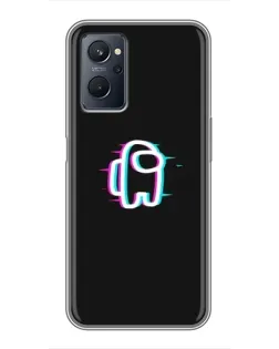 Чехол для Realme 9i с картинкой «Among Us неон»