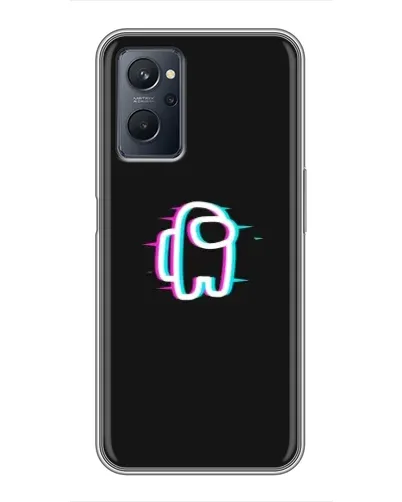 Чехол для Realme 9i с картинкой «Among Us неон»