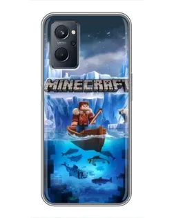 Чехол для Realme 9i с картинкой «Minecraft ледяной мир»