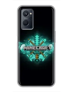 Чехол для Realme 9i с картинкой «Minecraft Diamond лого»