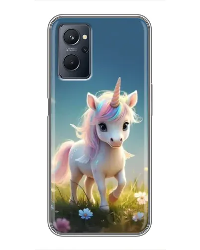 Чехол для Realme 9i с картинкой «Единорог на поляне»
