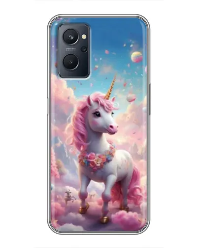 Чехол для Realme 9i с картинкой «Единорог среди облаков»