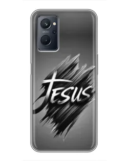 Чехол для Realme 9i с картинкой «Надпись Jesus Graffiti»