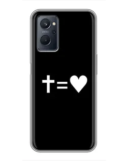 Чехол для Realme 9i с картинкой «Крест и Сердце»