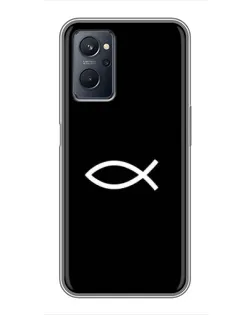 Чехол для Realme 9i с картинкой «Символ рыбы Jesus»