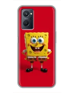 Чехол для Realme 9i с картинкой «Спанч Боб на красном»